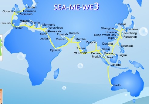 SEA-ME-WE3海底光缆新加坡-佩斯段出现故障